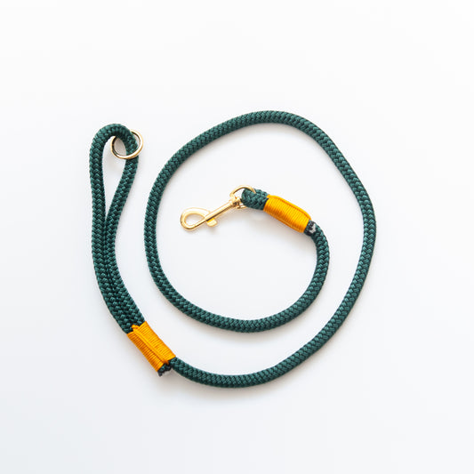 Forest Green & Yellow Marine Rope Dog Leash