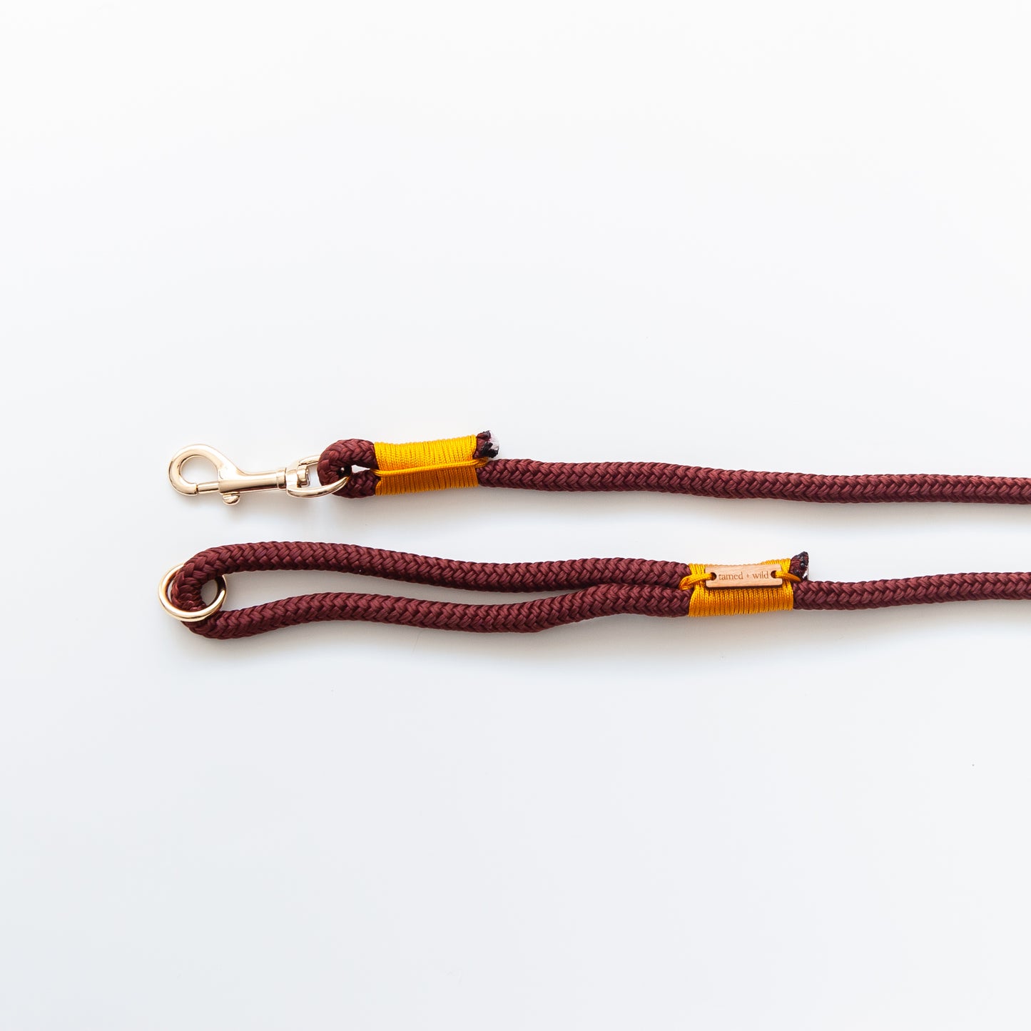 Burgundy & Yellow Marine Rope Dog Leash