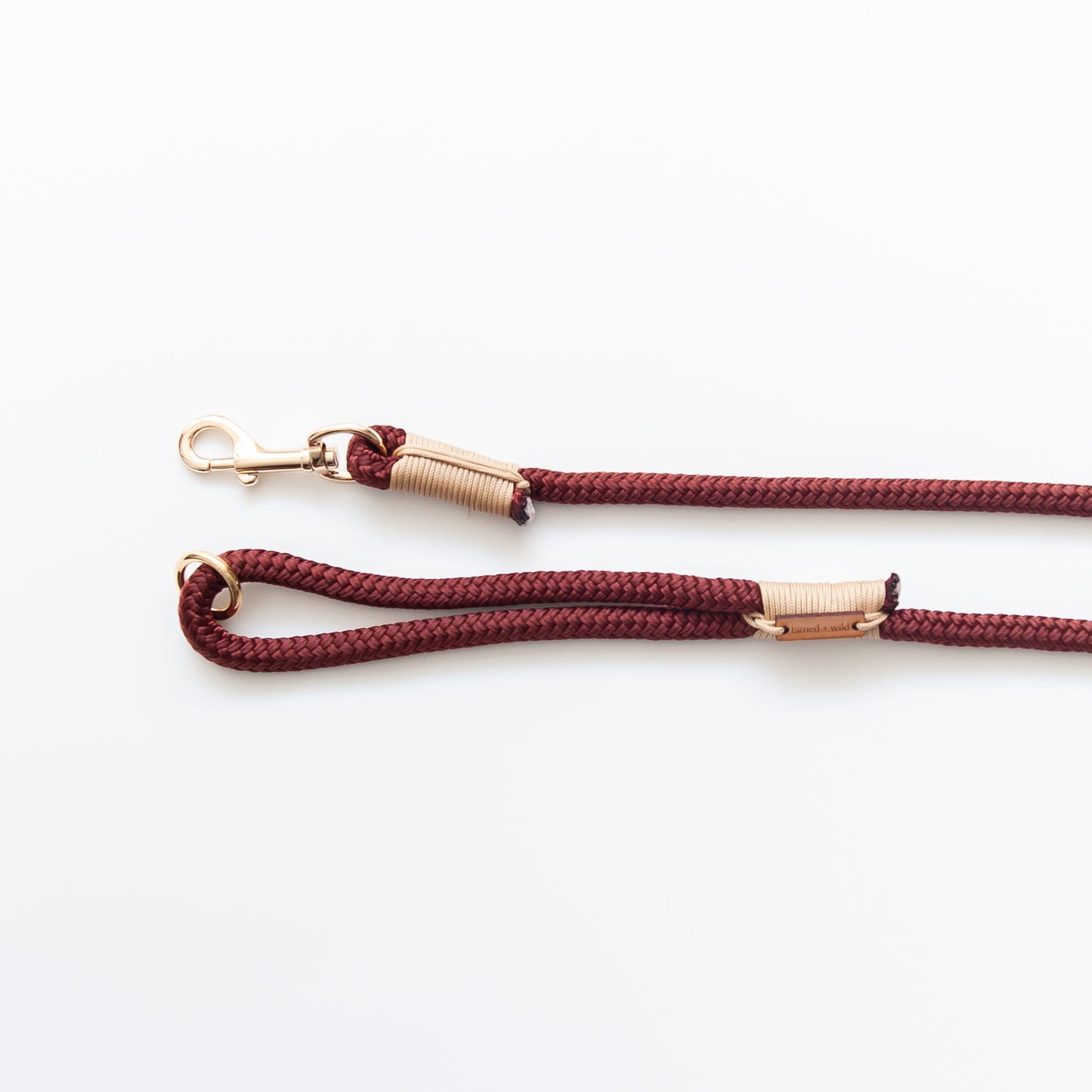 Burgundy & Tan Marine Rope Dog Leash