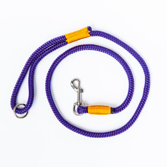 Neon Purple & Yellow Rope Dog Leash